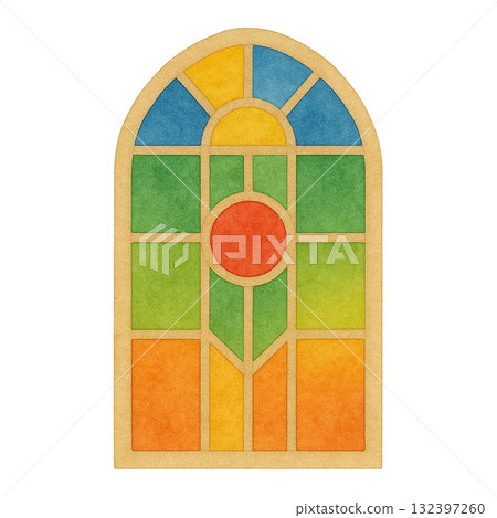 彩色玻璃窗插圖 彩色玻璃窗插圖 132397260