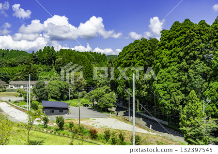 View from the observation deck at Kurata Sakura Park in Takamori, Kusabue Local History Museum, Takamori Town, Kumamoto Prefecture 132397545