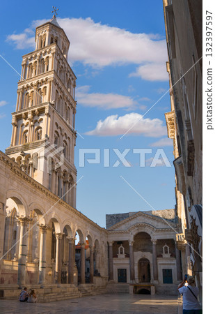 Diocletian's Palace Peristyle bell tower in Split, Croatia Diocletian's Palace Peristyle bell tower in Split, Croatia 132397597