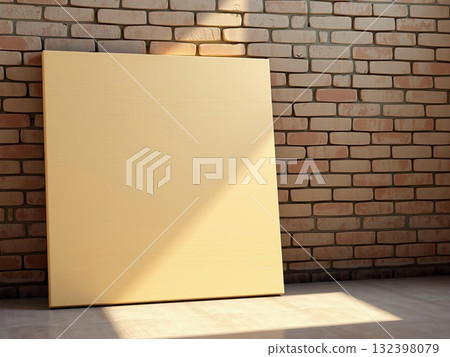 Rustic Interior with Textured Wall and Beige Panel 132398079