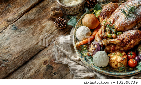 烤雞的插圖 132398739