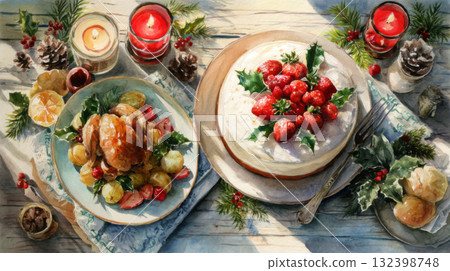 Christmas party table 132398748