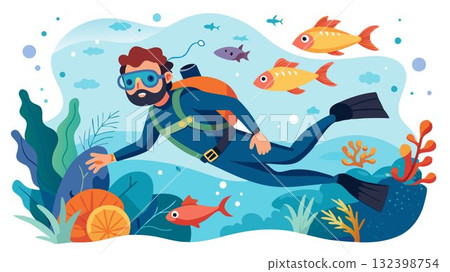 The thrill of weightlessness and the serenity of the underwater environment make scuba diving a popular recreational activity for many. The thrill of weightlessness and the serenity of the underwater environment make scuba diving a popular recreational activity for many. 132398754