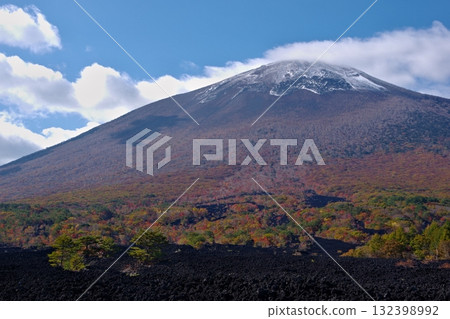 A view of the Iwateyama Yakehashiri lava flow in Hachimantai City, Iwate Prefecture A view of the Iwateyama Yakehashiri lava flow in Hachimantai City, Iwate Prefecture 132398992