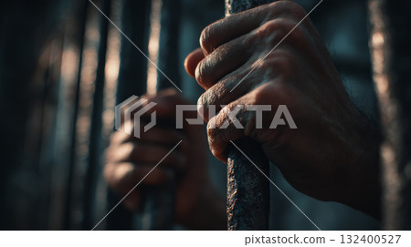 Warning alert symbol on smartphone screen, hand holding mobile device, digital danger notification, cybersecurity threat 132400527