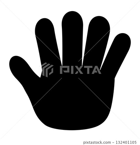 Illustration of an open hand making a stop sign 132401105