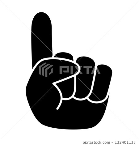 A simple illustration of a pointing finger 132401135