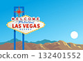 Welcome to Fabulous Las Vegas, iconic sign. Nevada landscape, USA 132401552