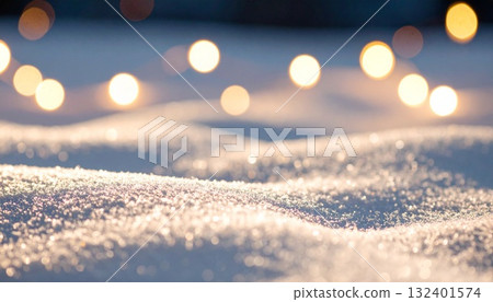 A fantastic winter background with sparkling snowflakes and warm light 132401574
