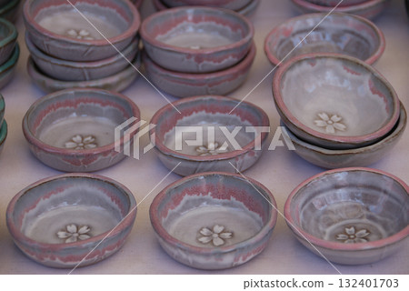 Spring tableware / Japanese tableware with a spring theme - Small ceramic and pottery plates with cherry blossom designs Spring tableware / Japanese tableware with a spring theme - Small ceramic and pottery plates with cherry blossom designs 132401703