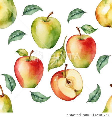 peach fruit pattern on white background 132401767