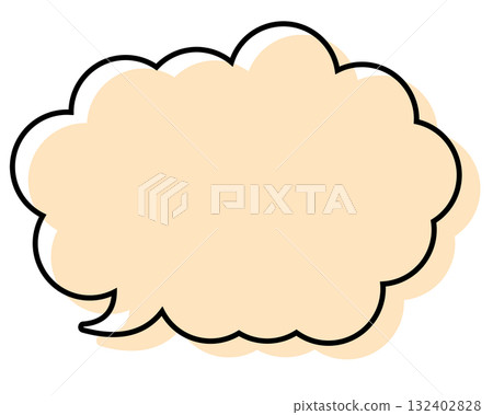 A simple speech bubble with misaligned lines and a rounded cloud shape A simple speech bubble with misaligned lines and a rounded cloud shape 132402828