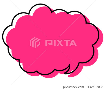 一個簡單的氣泡,線條錯位,並帶有圓形雲朵形狀 一個簡單的氣泡,線條錯位,並帶有圓形雲朵形狀 132402835