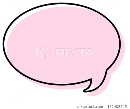 線條錯置的簡單對話泡泡 - 圓形 132402845