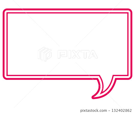 Simple color line speech bubble rectangle 132402862