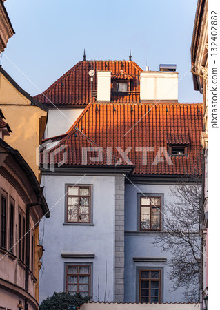 Narrow streets of medieval part of Prague Narrow streets of medieval part of Prague 132402882