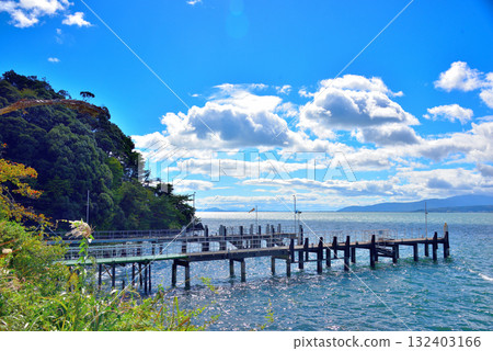 Lake Biwa scenery, Takashima City, Kaizu Osaki, Shiga Prefecture 132403166