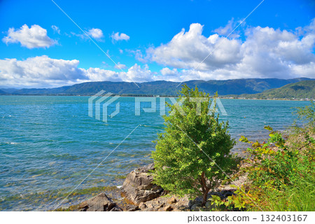 Lake Biwa scenery, Takashima City, Kaizu Osaki, Shiga Prefecture 132403167