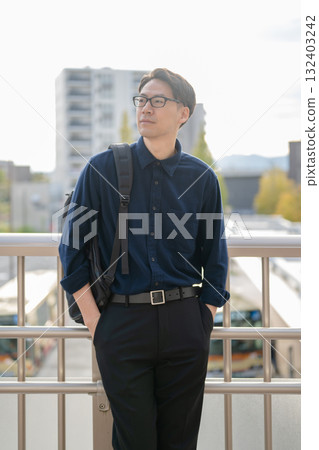Man with backpack Man with backpack 132403242