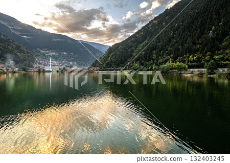 The long lake in Trabzon fascinates with its view. The long lake in Trabzon fascinates with its view. 132403245