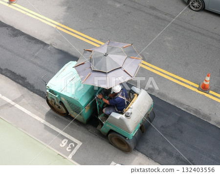 Asphalt road paving during the day 48 Asphalt road paving during the day 48 132403556