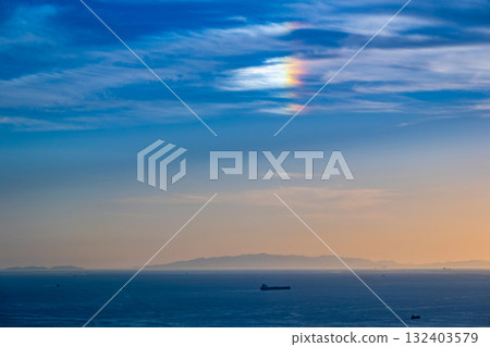 大阪灣風景與彩虹雲 大阪灣風景與彩虹雲 132403579