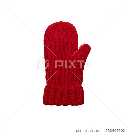 knitted gloves isolated on white background 132403602