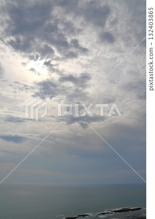 Horikiri Pass, coast, sea, cloudy sky, sun Horikiri Pass, coast, sea, cloudy sky, sun 132403865