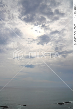 Horikiri Pass, coast, sea, cloudy sky, sun Horikiri Pass, coast, sea, cloudy sky, sun 132403866
