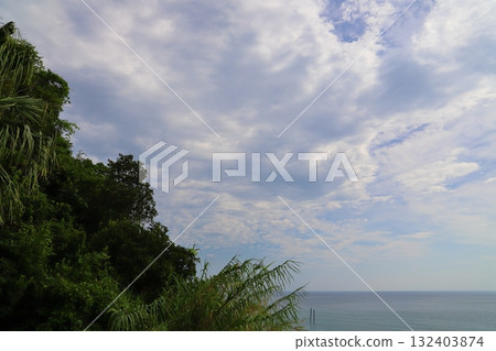 Horikiri Pass, coast, sea, cloudy sky, trees Horikiri Pass, coast, sea, cloudy sky, trees 132403874