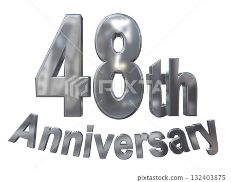3DCG text "48th Anniversary/48th Anniversary Mark Sparkle" 132403875