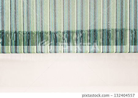 Abstract Woven Fabric Texture with Green and Blue Vertical Stripes. Abstract Woven Fabric Texture with Green and Blue Vertical Stripes. 132404557