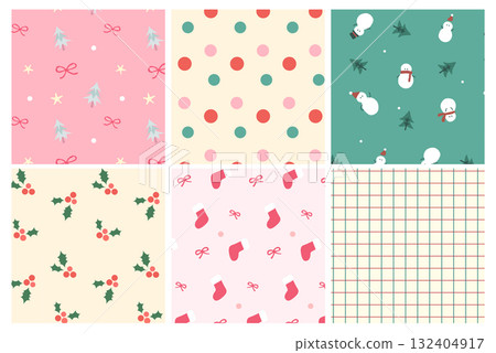 Christmas pattern set wallpaper Christmas pattern set wallpaper 132404917