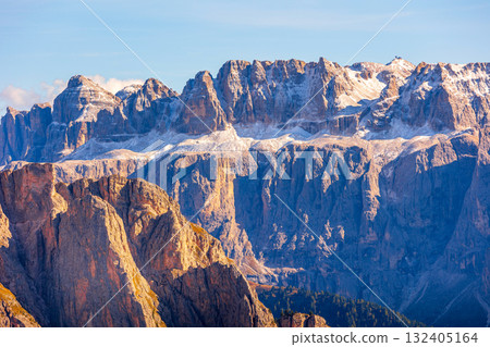 Mountains autumn landscape, Val Gardena, Italy 132405164