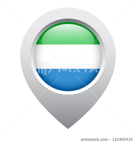 map pointer icon with glossy round flag of Sierra Leone map pointer icon with glossy round flag of Sierra Leone 132405435