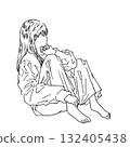 一位女士戴著耳機坐著看窗外（單聲道） 132405438