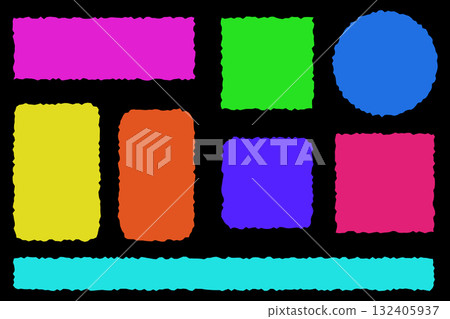 Colorful jagged geometric shapes set isolated vector Colorful jagged geometric shapes set isolated vector 132405937