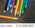 multicolored pencils on card background 132406465