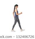 Woman walking in sportswear - Full-body photo PNG with transparent background, precisely cut out by hand 132406726