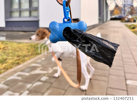 Pet Excrement Bags on a Leash 132407251