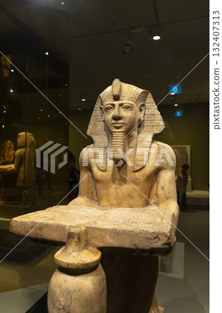 Statue of Pharaoh on display at the National Gallery of Victoria in Melbourne, Australia 132407313