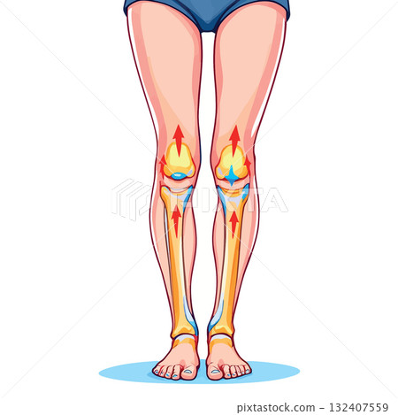 Vsai human knee joint anatomy showing bone structure Vsai human knee joint anatomy showing bone structure 132407559