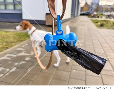 Pet Excrement Bags on a Leash Pet Excrement Bags on a Leash 132407624
