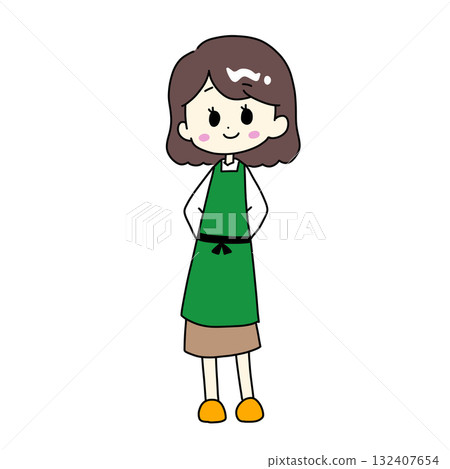 Illustration of a woman in an apron Illustration of a woman in an apron 132407654