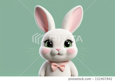 可爱动画兔子特写素材 可爱动画兔子特写素材 132407842