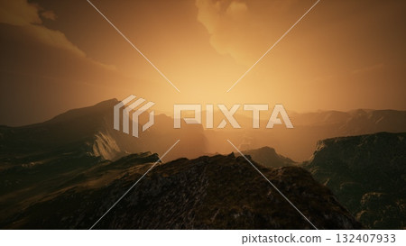 As the sun sinks below the horizon, the mountains are bathed in a golden glow. The rugged terrain casts long shadows, creating a serene and captivating atmosphere, inviting exploration and reflection. As the sun sinks below the horizon, the mountains are bathed in a golden glow. The rugged terrain casts long shadows, creating a serene and captivating atmosphere, inviting exploration and reflection. 132407933