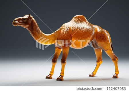 透明质感骆驼摆件特写 透明质感骆驼摆件特写 132407983