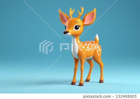 卡通小鹿3D形象 卡通小鹿3D形象 132408003