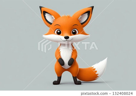 可爱动画狐狸形象 可爱动画狐狸形象 132408024
