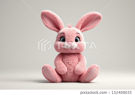 粉色可爱动画兔子形象 粉色可爱动画兔子形象 132408035